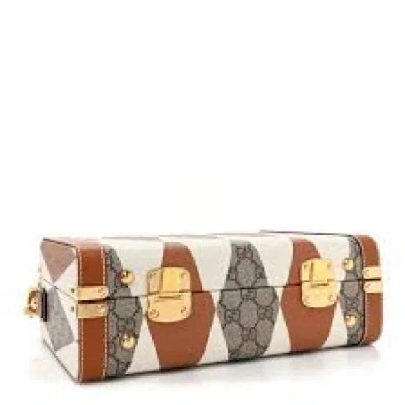 BRAND NEW GUCCI LUGGAGE! Rhombus Beige and ebony GG Supreme canvas Savoy Medium - Picture 3 of 15